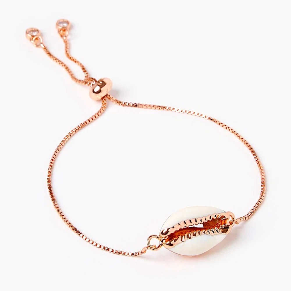 Rose Gold Cowrie Shell Bracelet